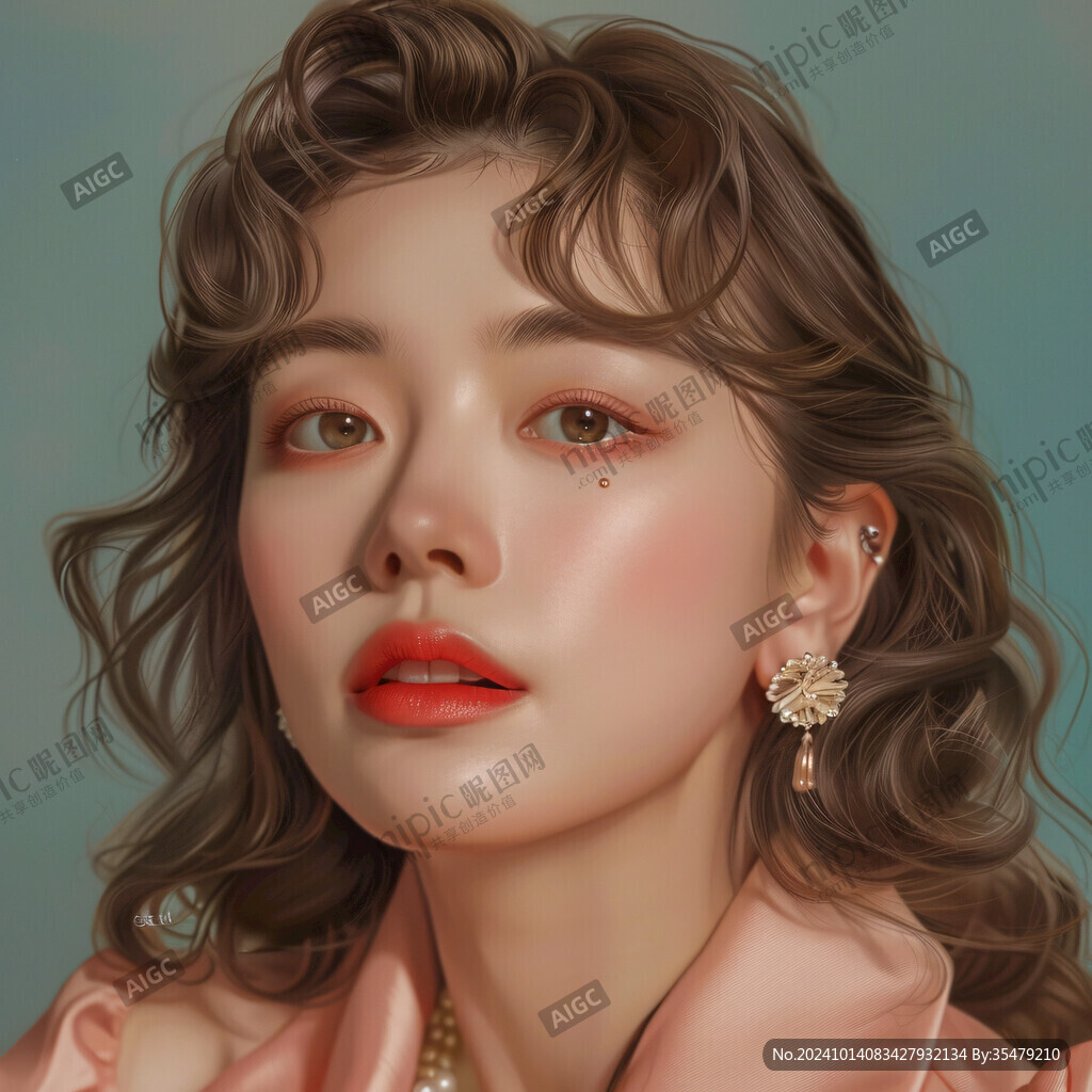 时尚美妆节日插画女孩