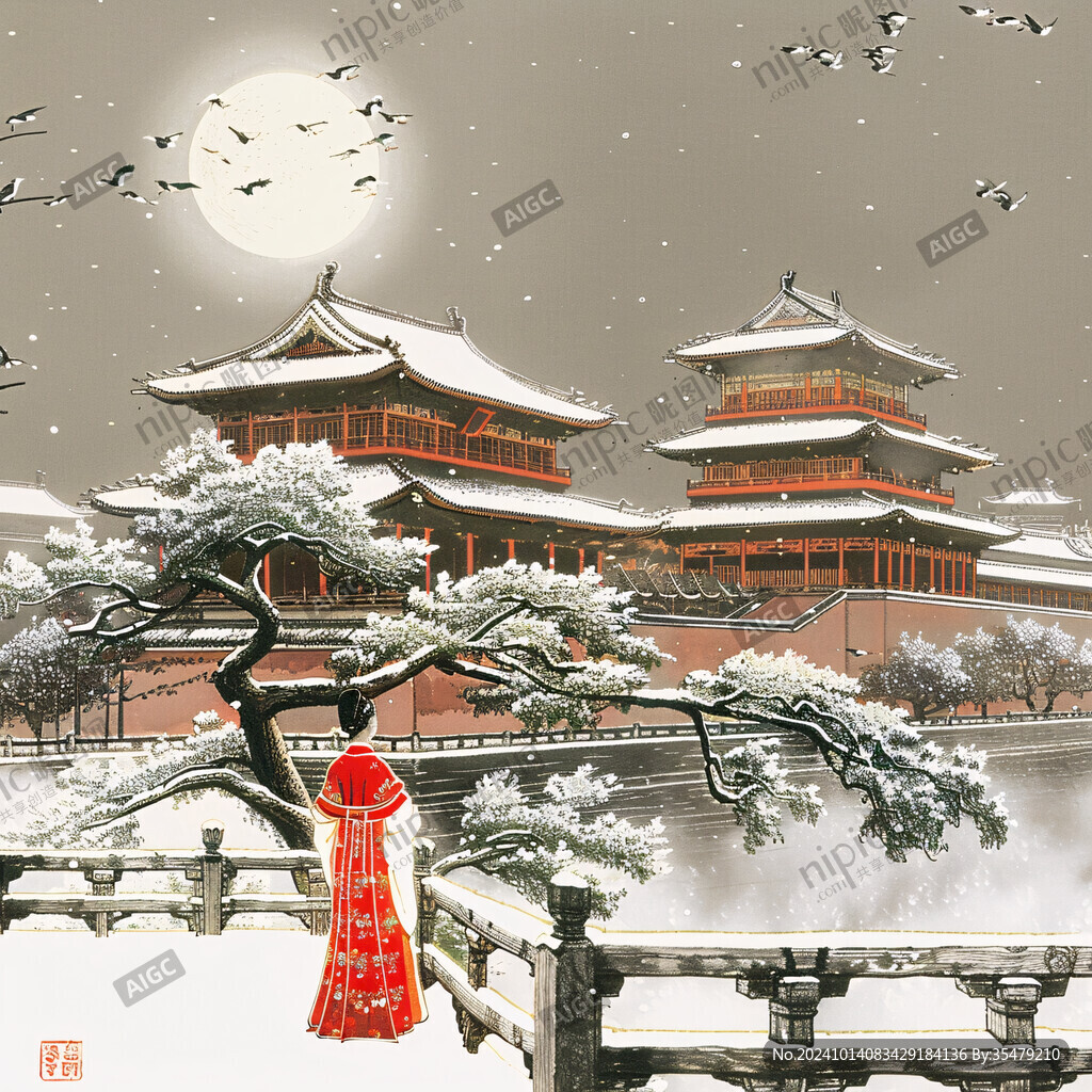 滕王阁雪景背景