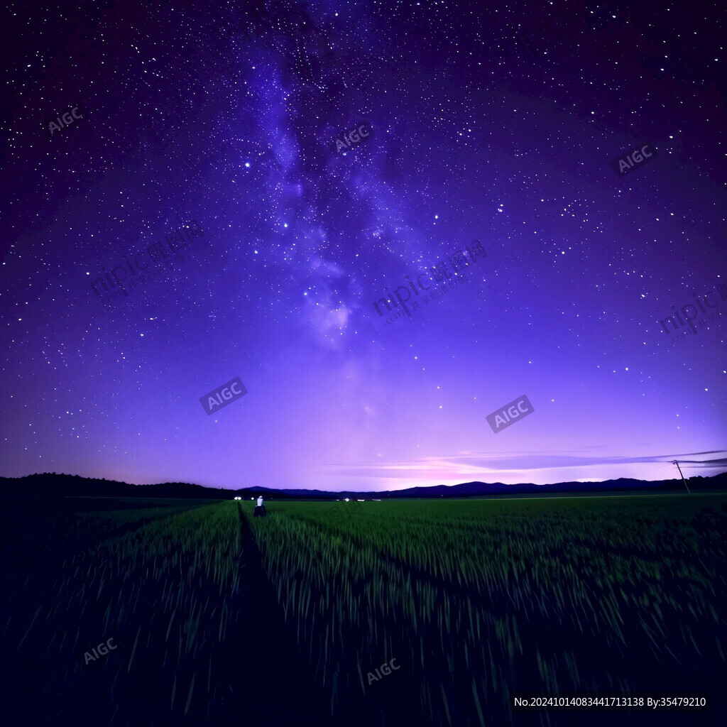 星空稻田