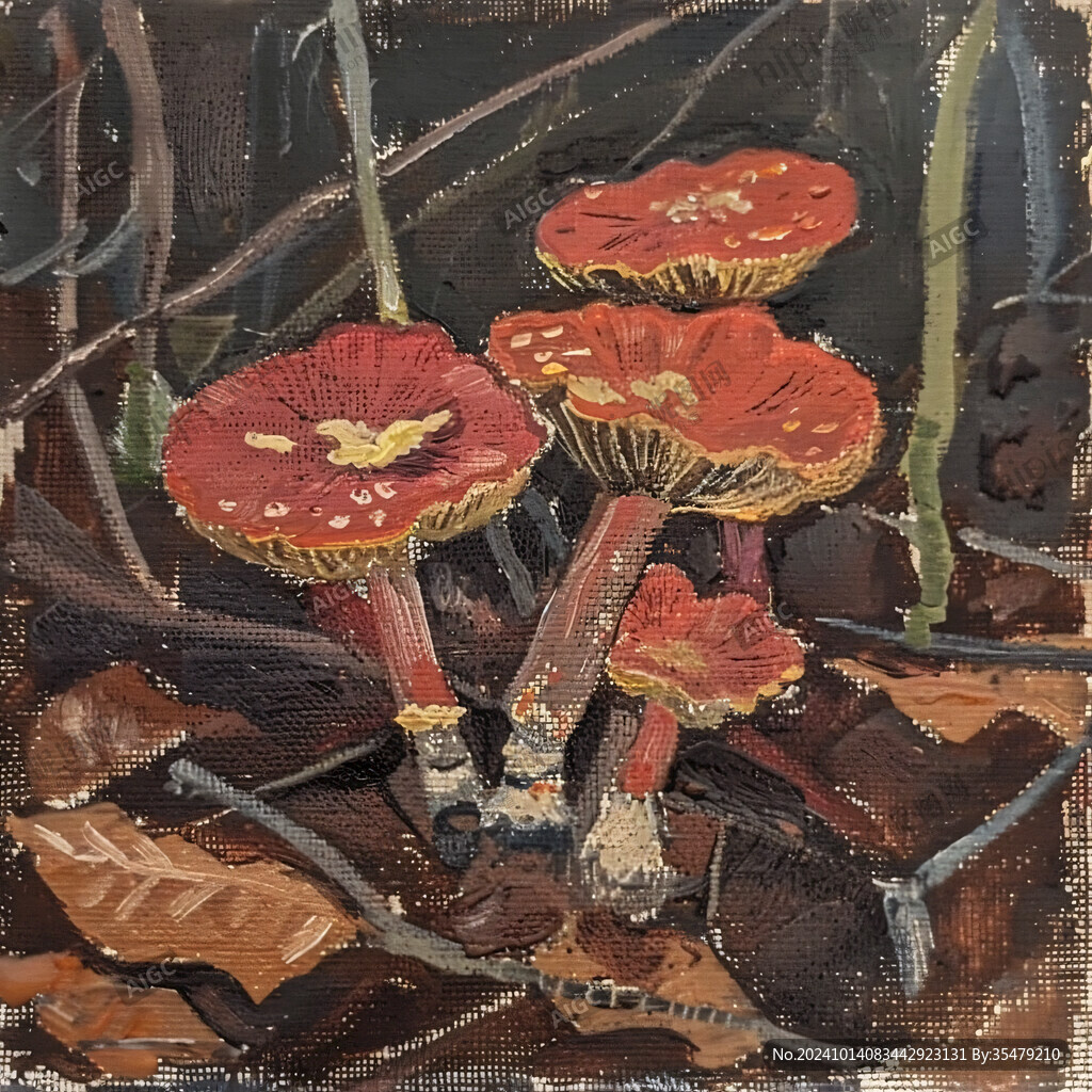 摇摆钟蘑菇装饰画