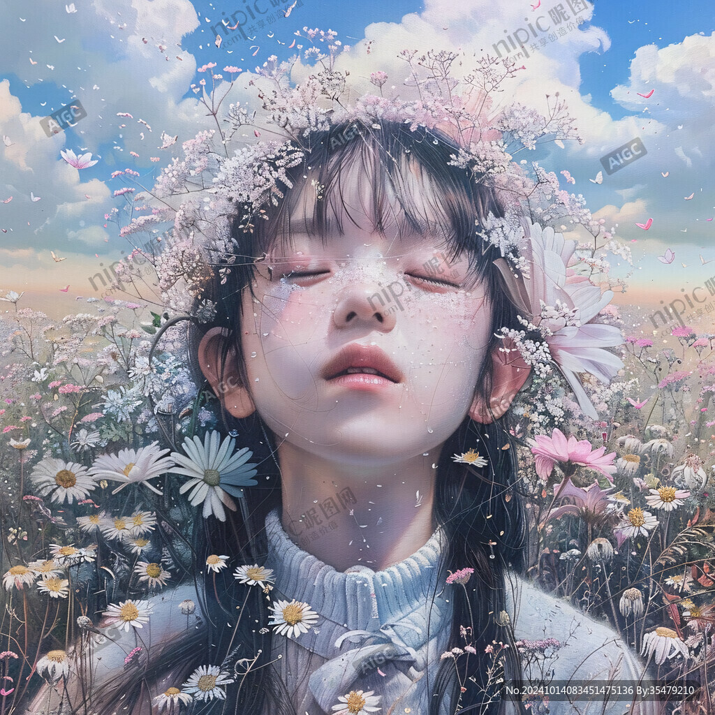 雏菊少女插画