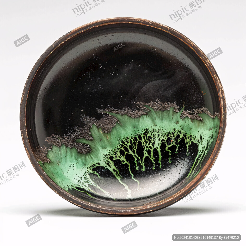 新中式圆框山水画