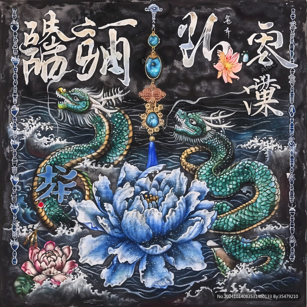 国潮风蛟龙得水