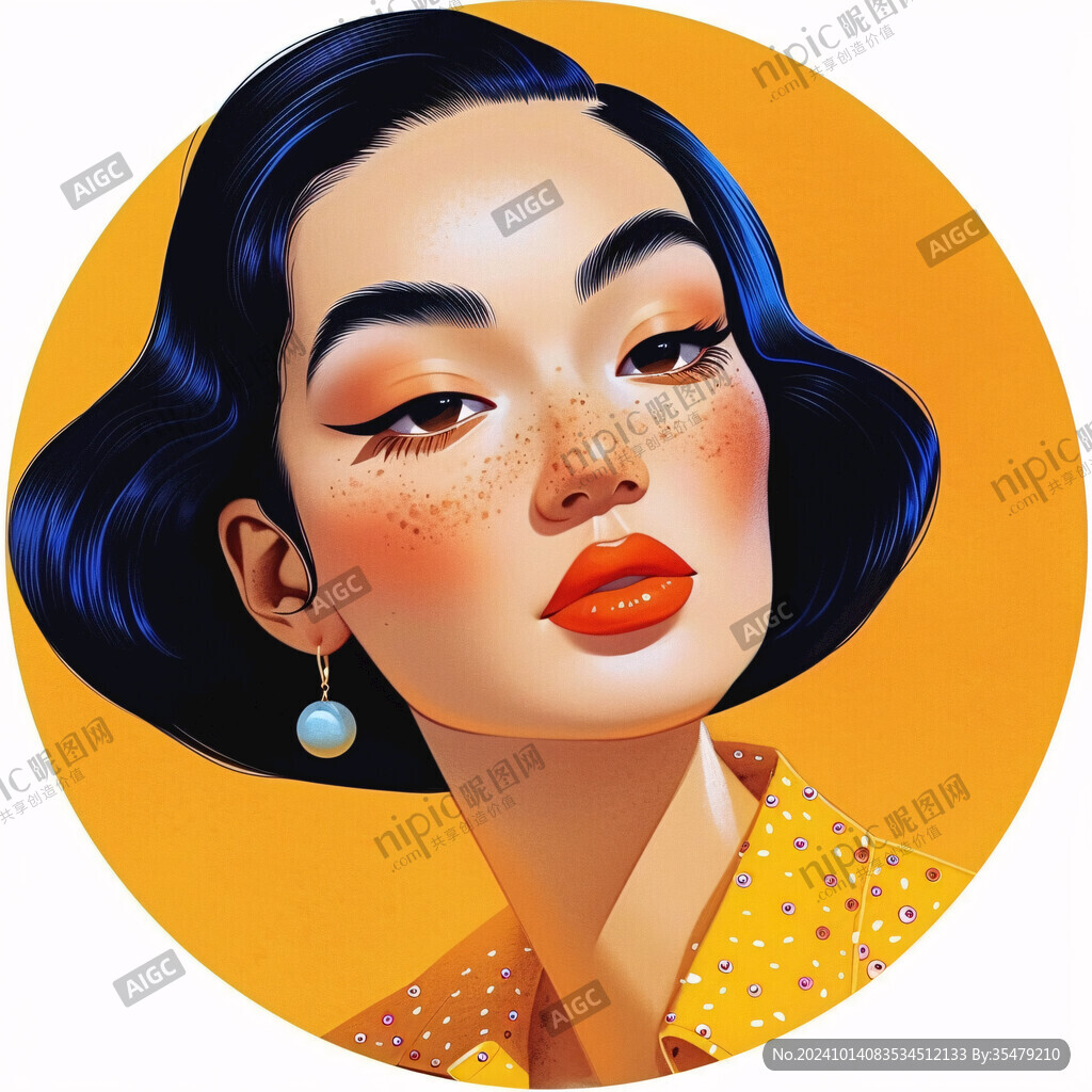 时尚美妆节日插画女孩