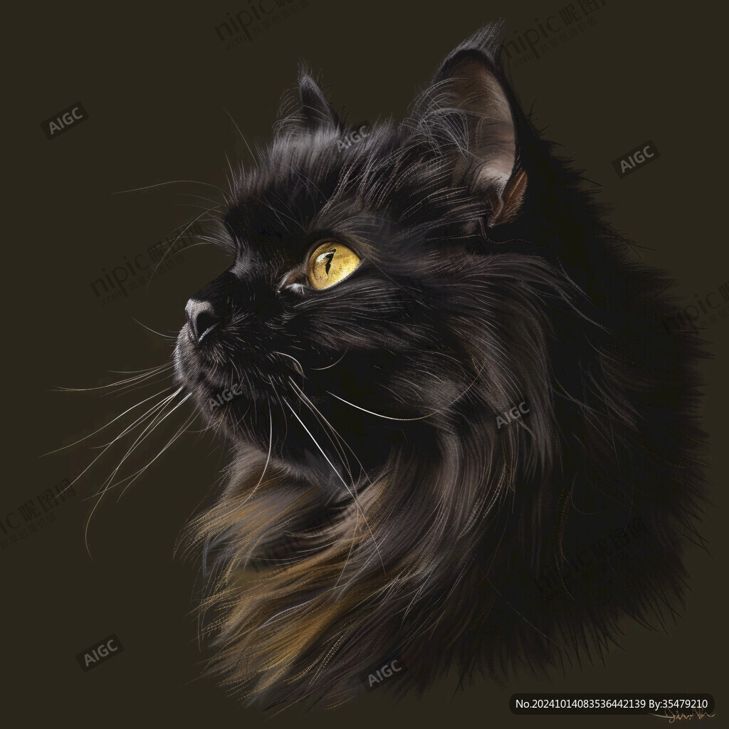 写实猫毛茸茸宠物插画