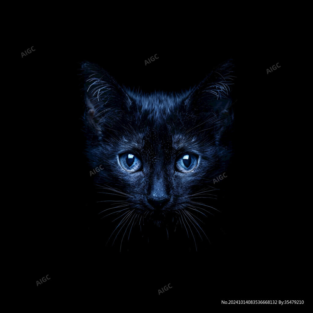黑色的猫咪黑眼睛