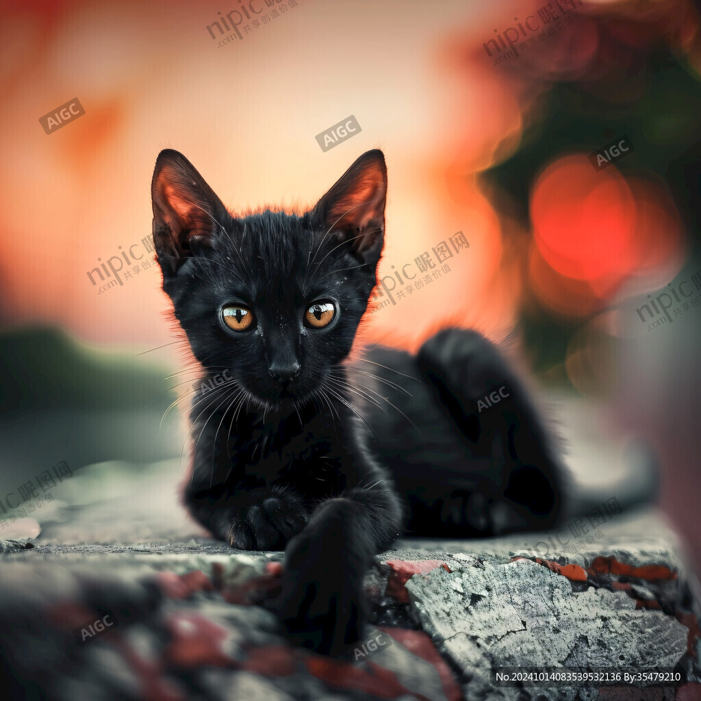 可爱小黑猫