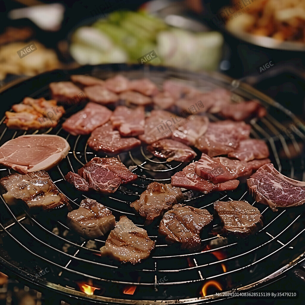 烧烤美食背景实拍