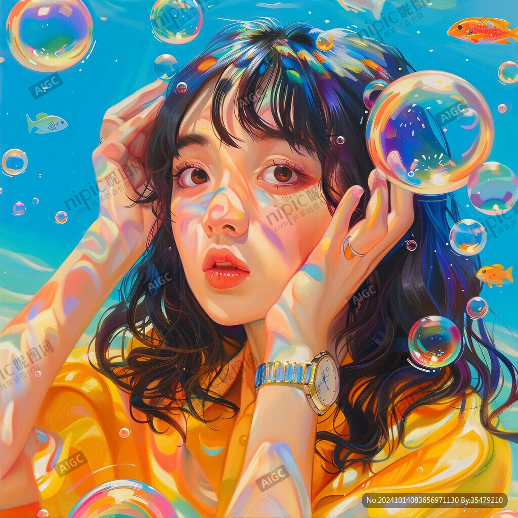 青春风少女插画