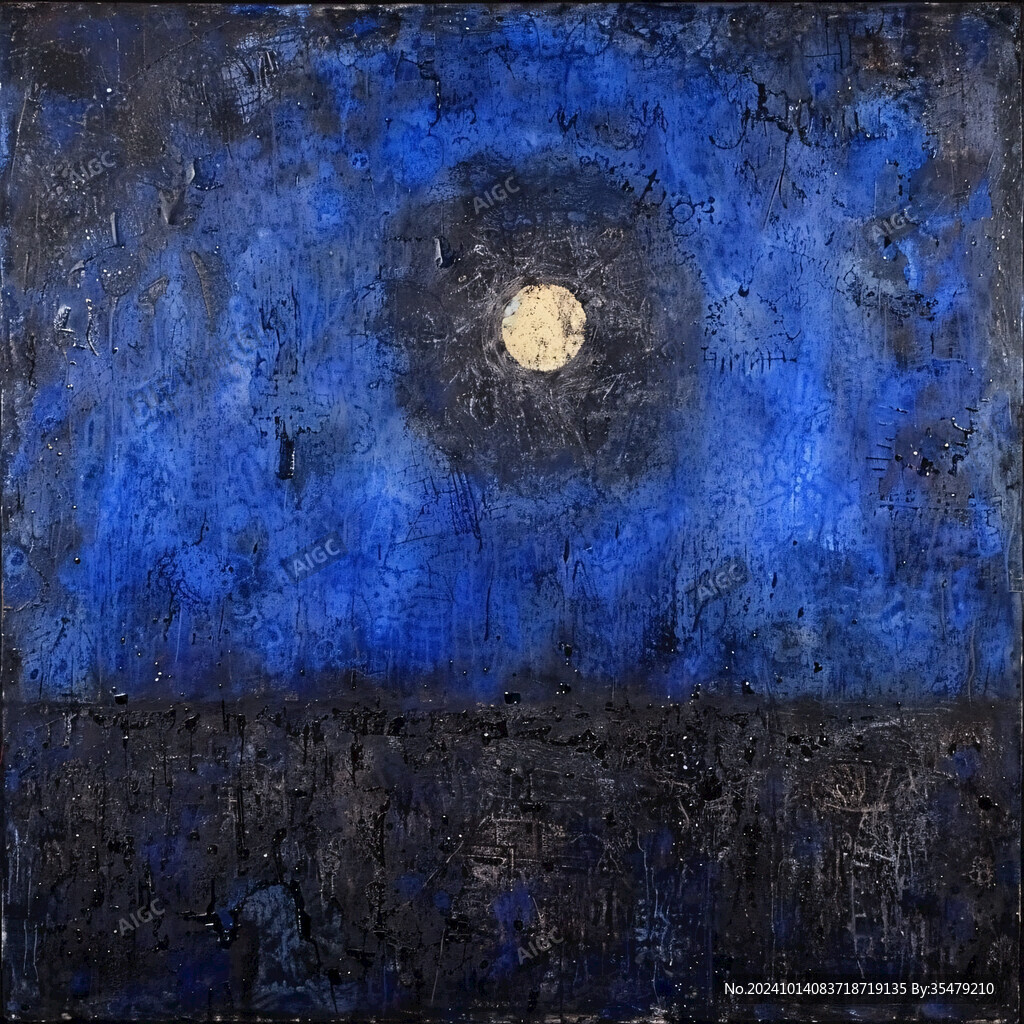 月亮油画