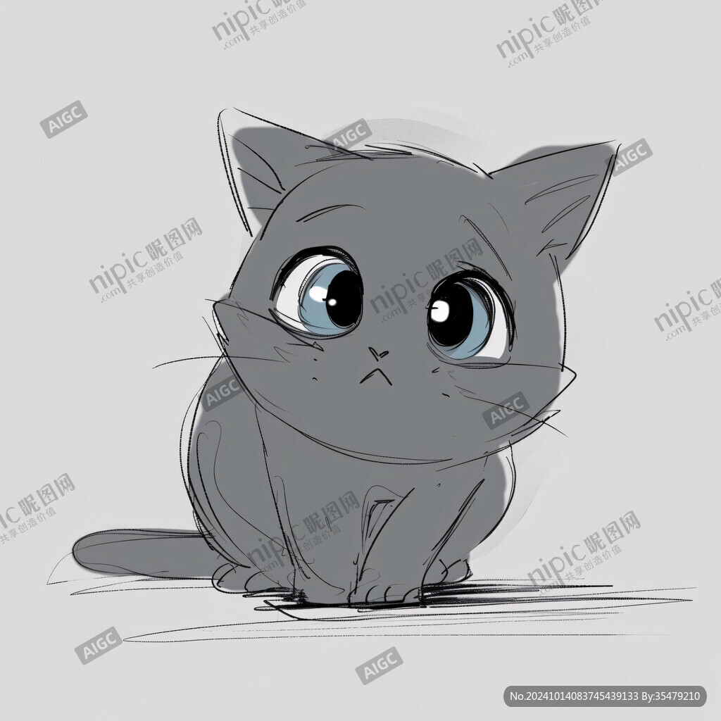 可爱蓝色小猫咪