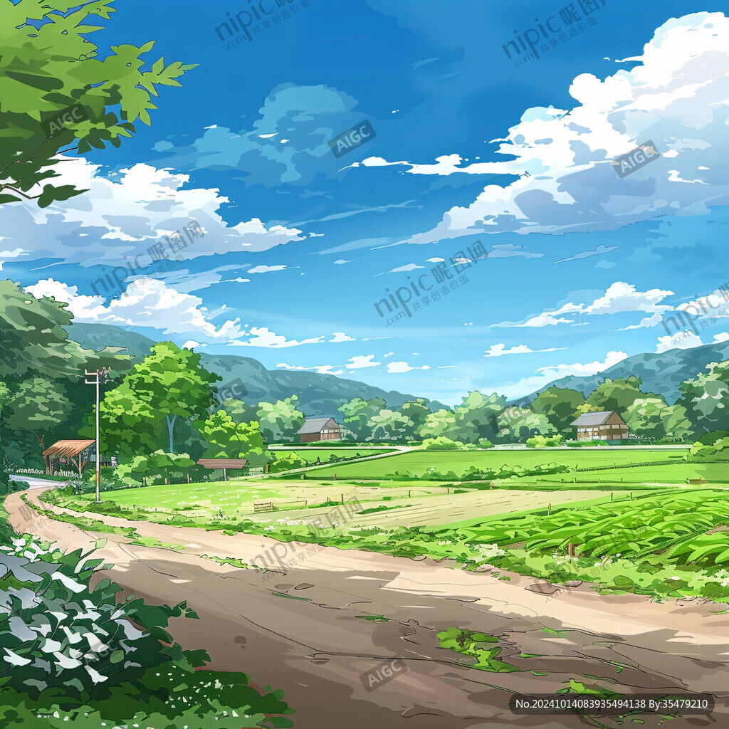 农村风景插画