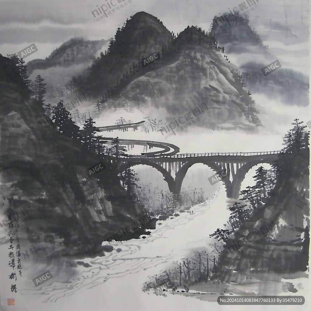 国画小桥流水