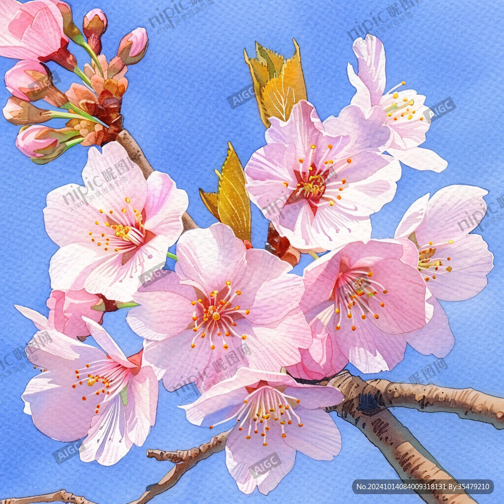 樱花水粉画