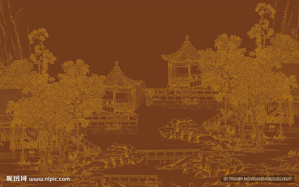 新中式背景墙 