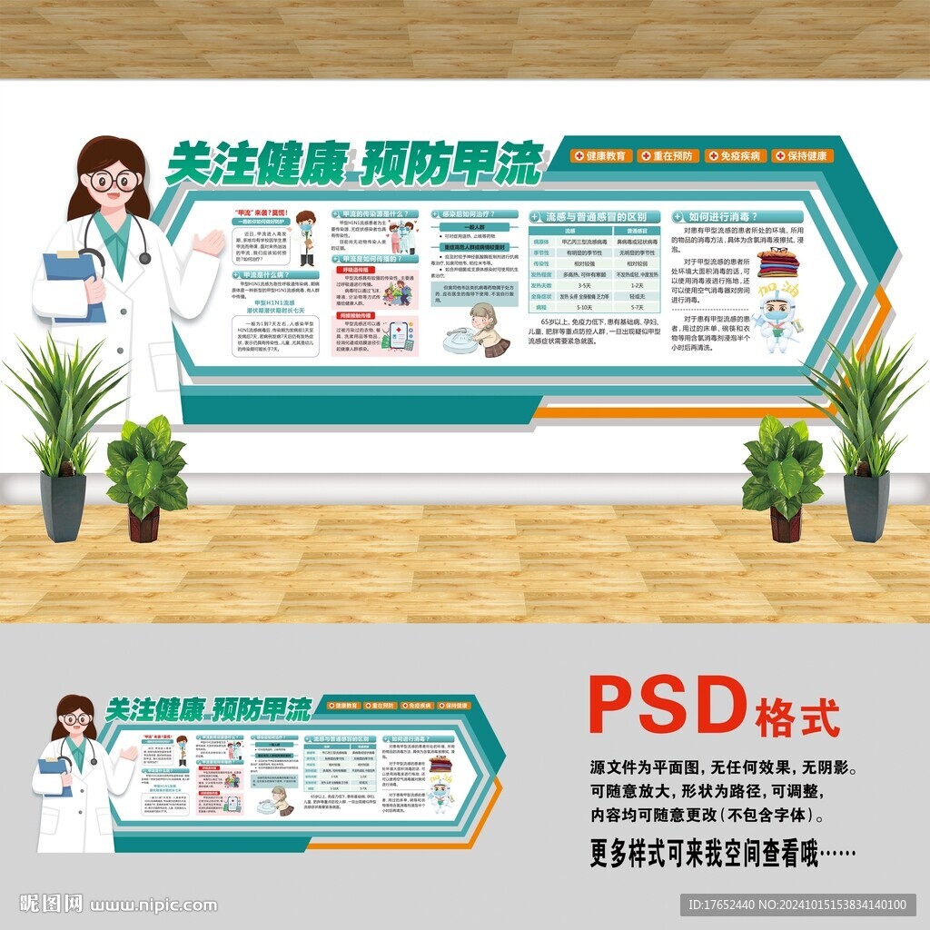 医院文化墙 甲型流感