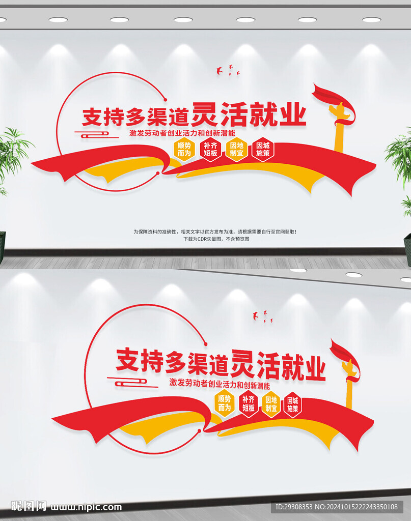 多渠道灵活就业文化墙