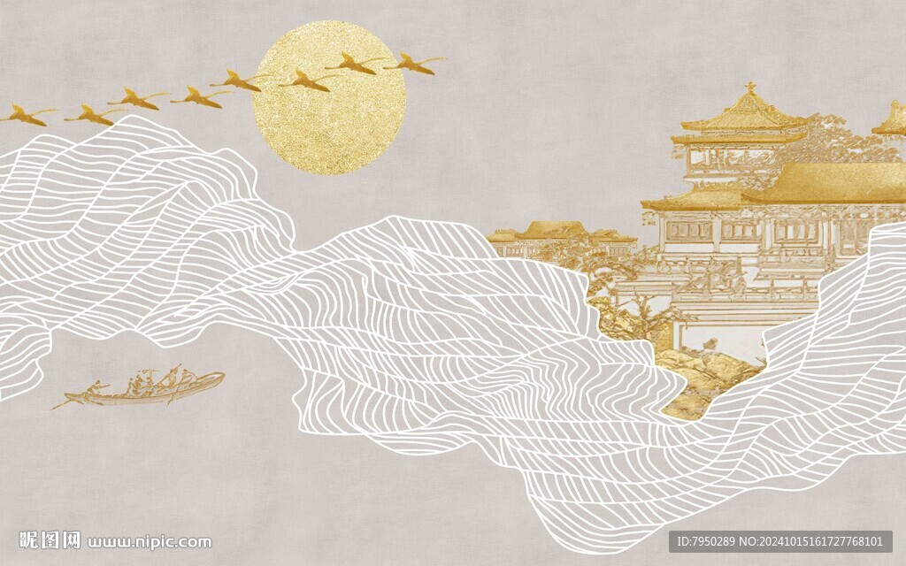 新中式背景墙 