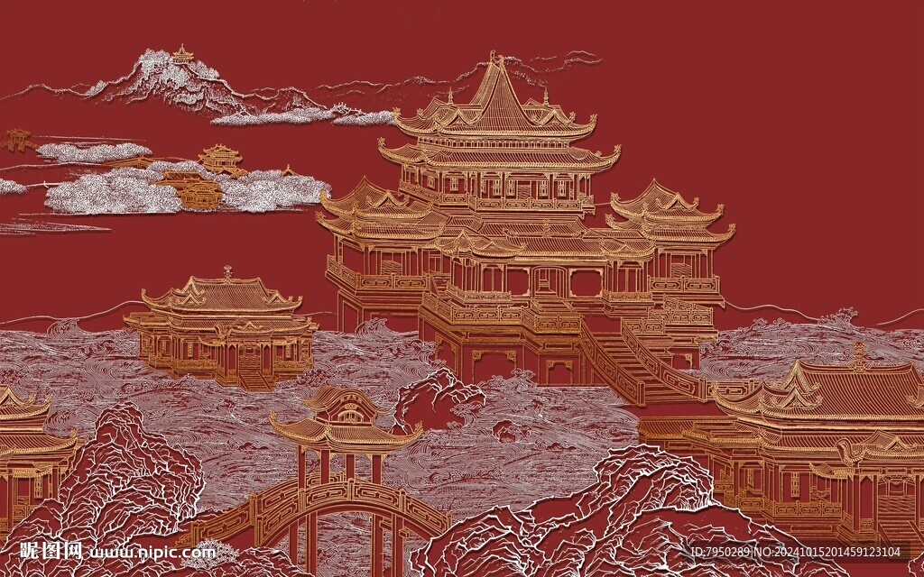新中式背景墙 