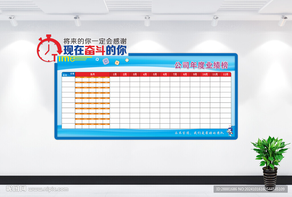 公司文化墙业绩榜