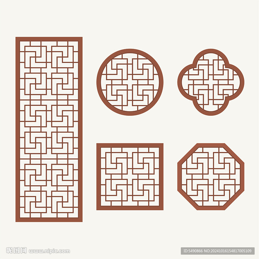 中式花纹 窗花格 镂空隔断