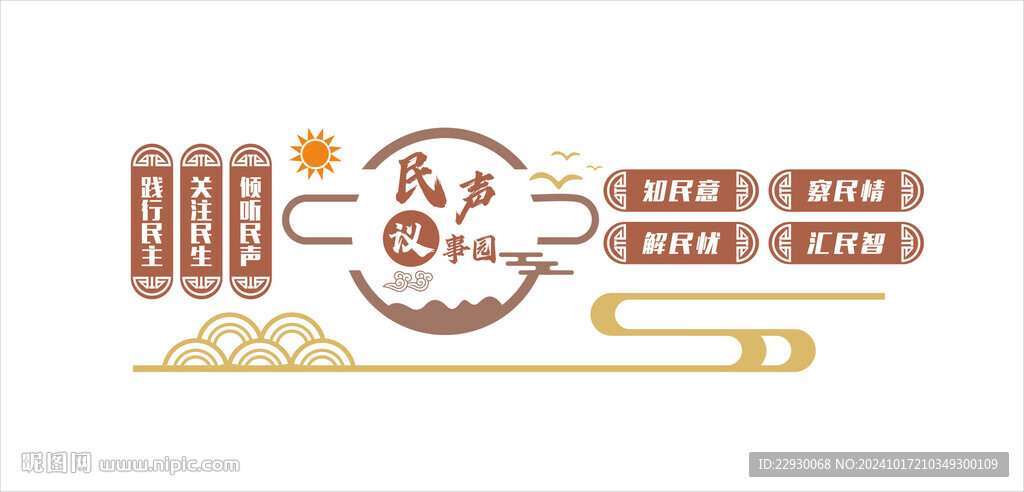 议事中心文化墙 社区议事园
