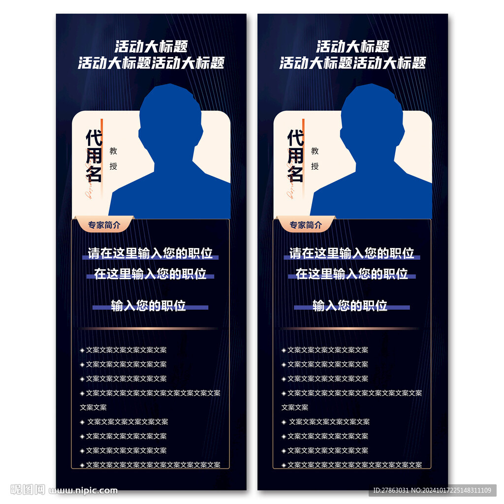 教授专家人物简介展架