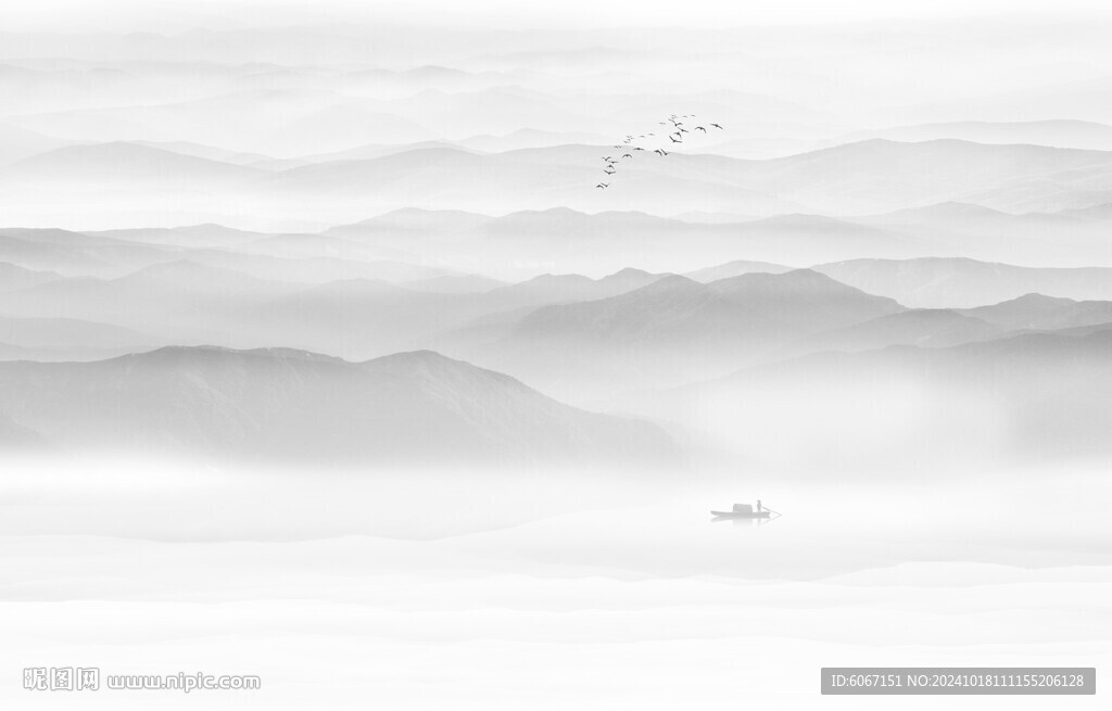 水墨山