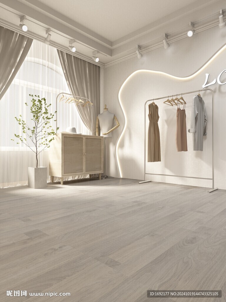 3D立体仿真女装直播间背景