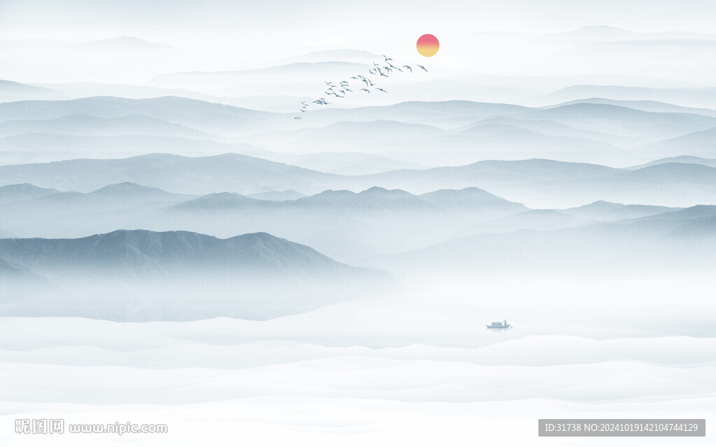 水墨山水画山水