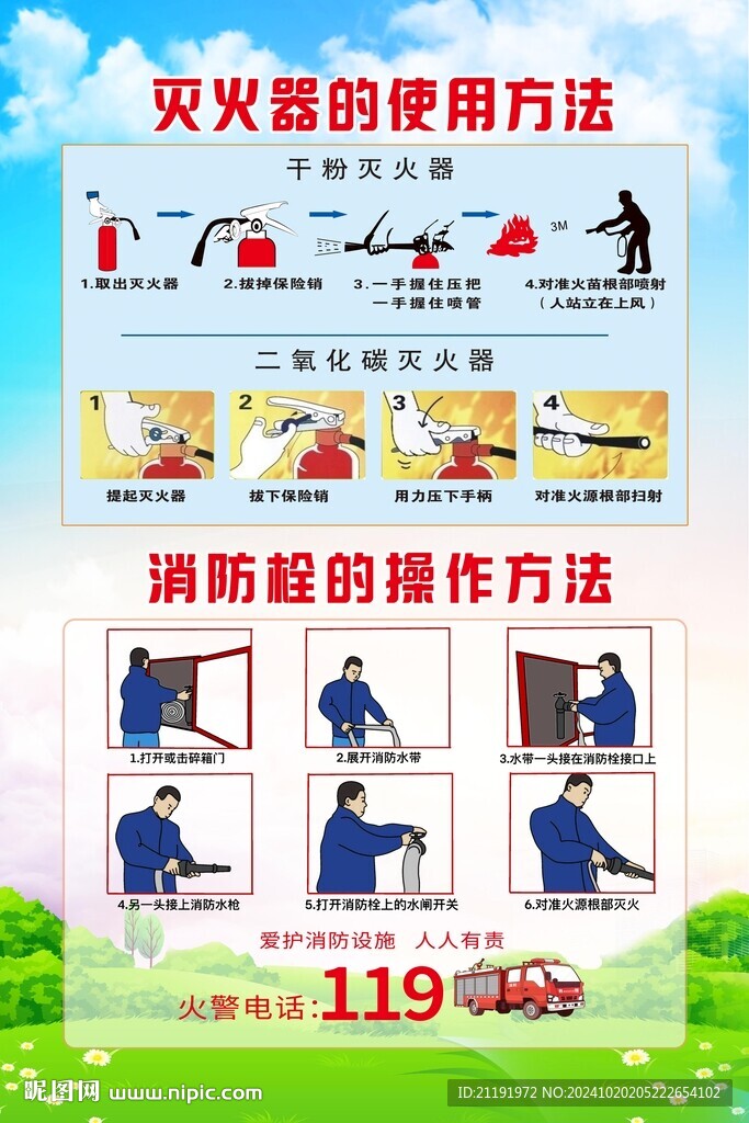 灭火器 消防栓操作方法