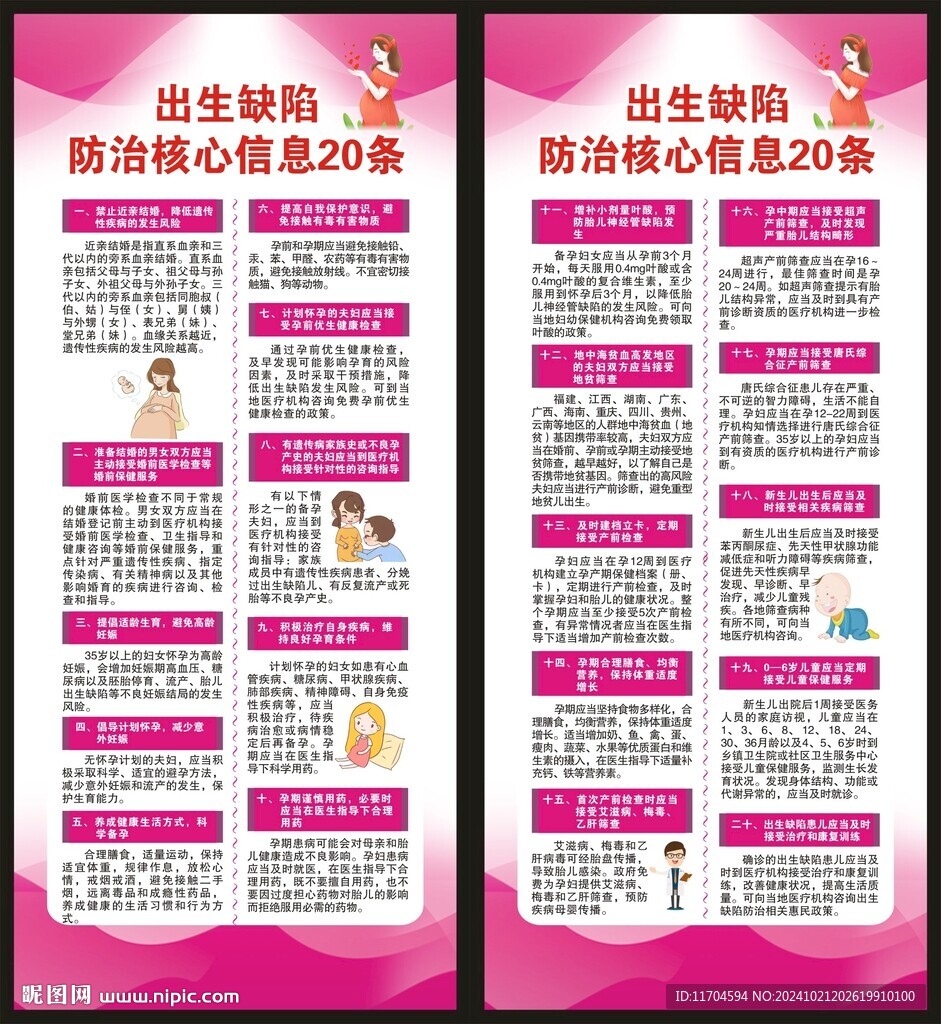 预防出生缺陷核心信息展架