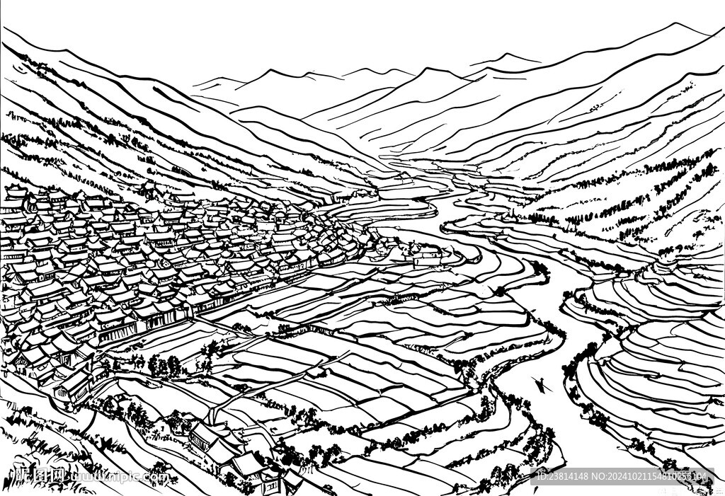 山川河流村庄