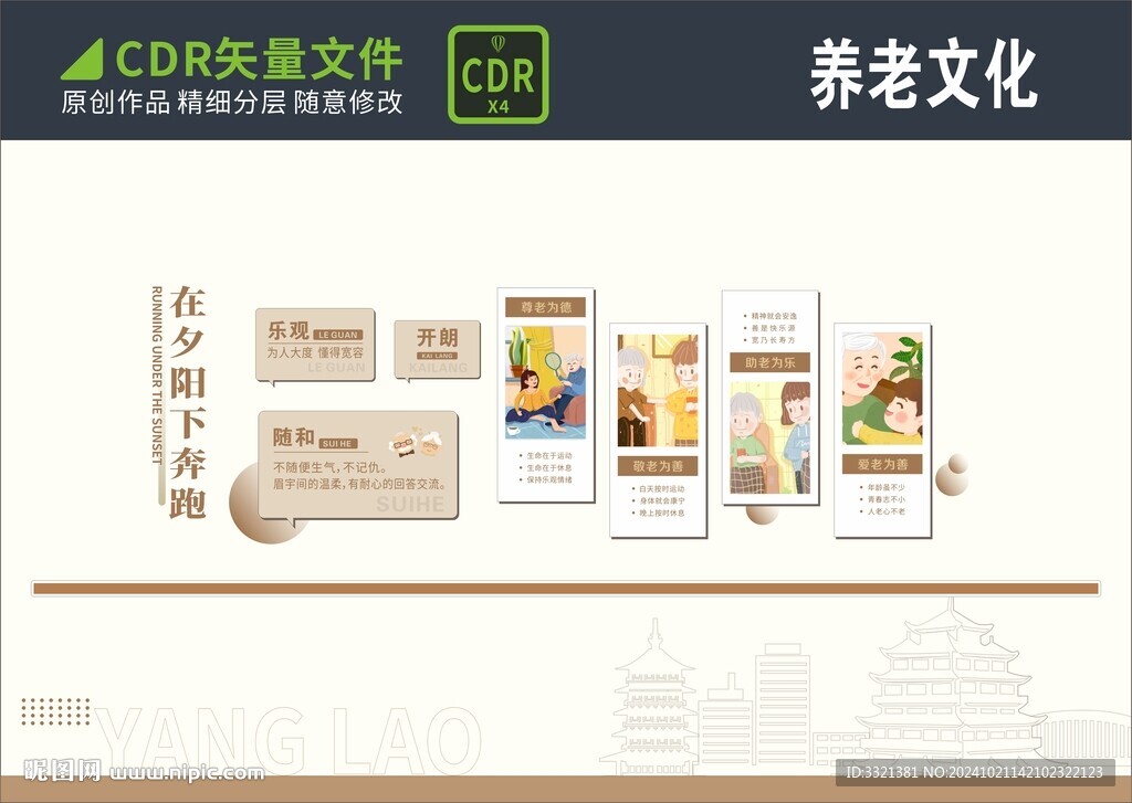 养老文化形象墙