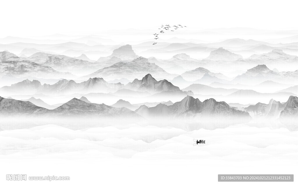 意境水墨山水画