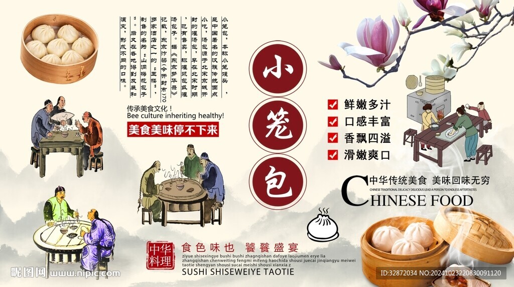 小笼包背景墙
