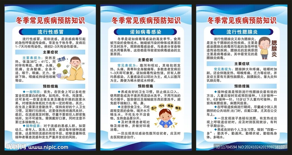 冬季常见疾病预防知识展板