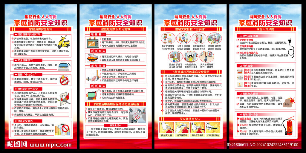 家庭消防安全展板