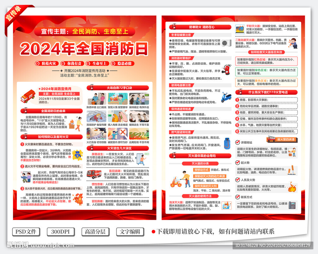 全国消防日宣传单