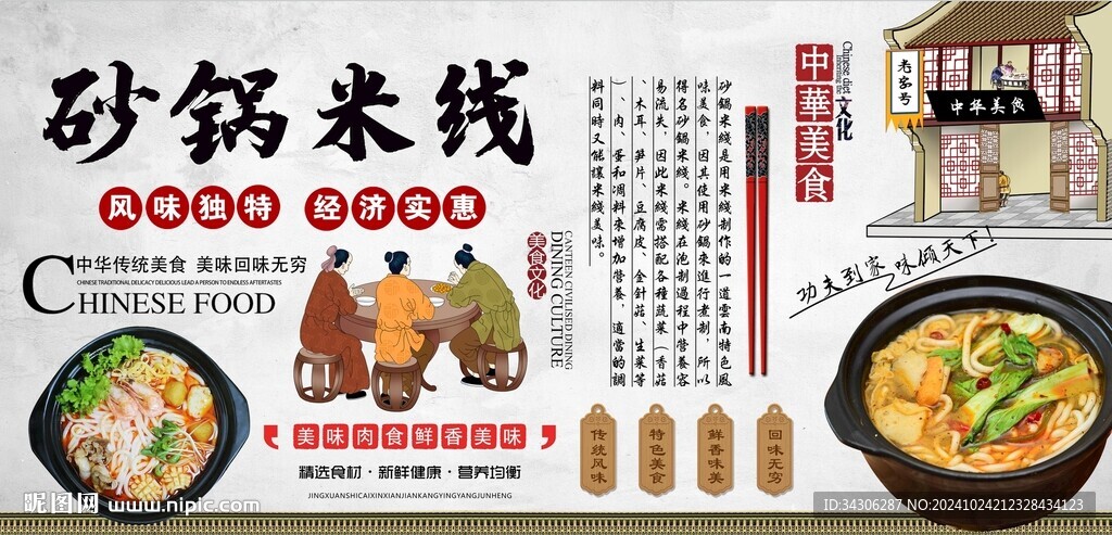 砂锅米线背景墙