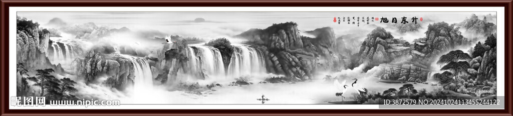 黑白山水画