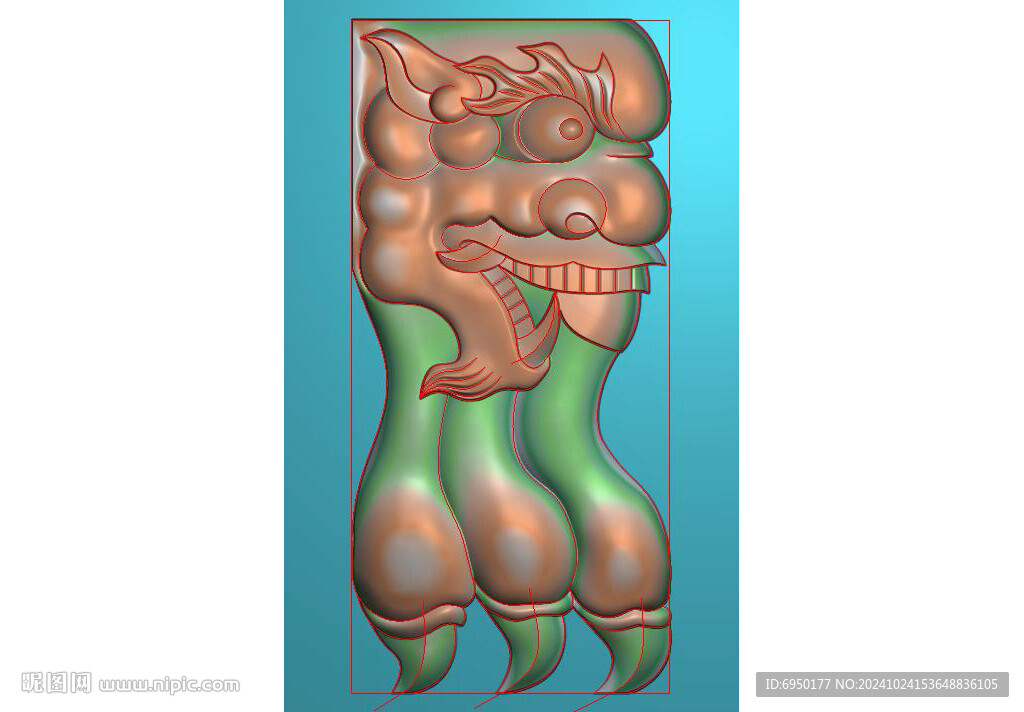 虎脚虎腿沙发椅腿桌腿精雕图灰度