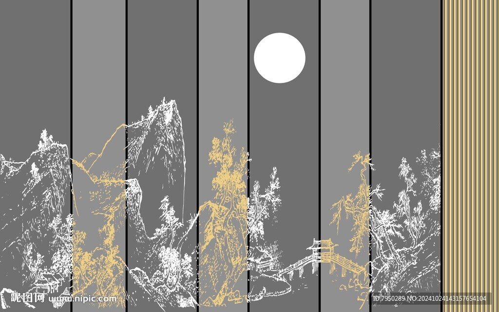 新中式背景墙