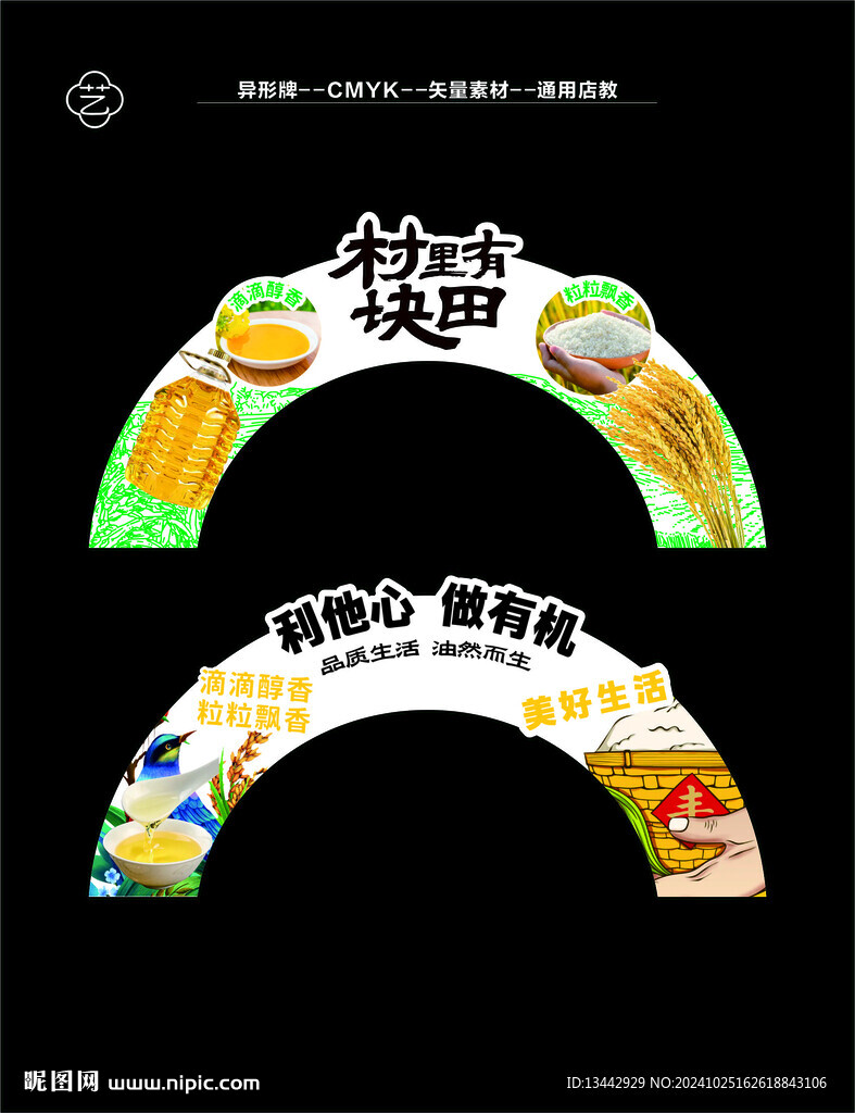 粮油米面氛围异形牌端头广告店教