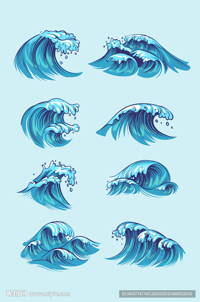 海浪素材浪花矢量素材