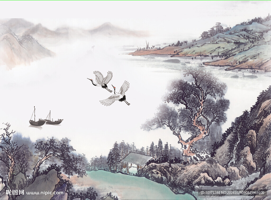 水墨山