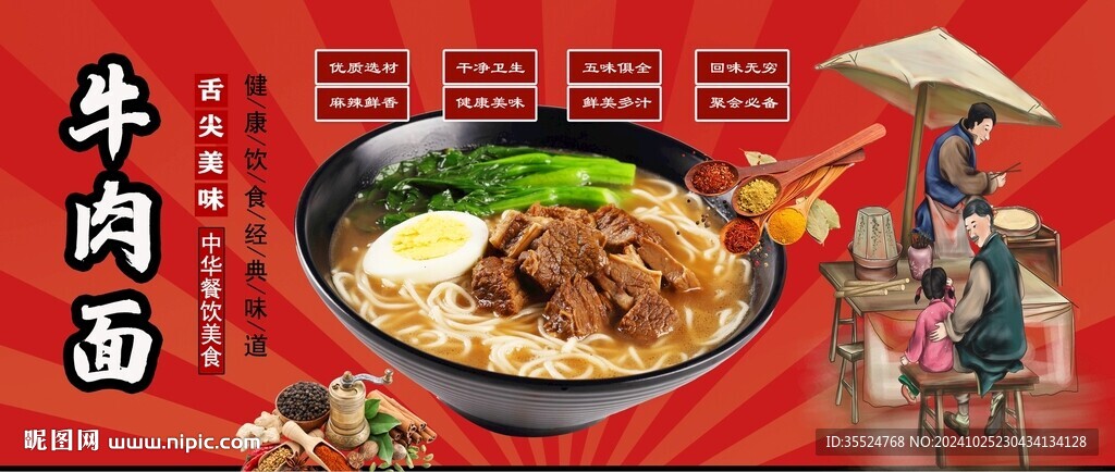牛肉面背景墙