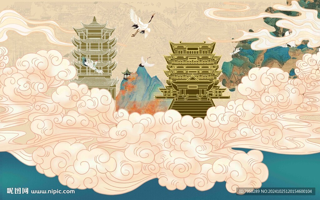 新中式背景墙  