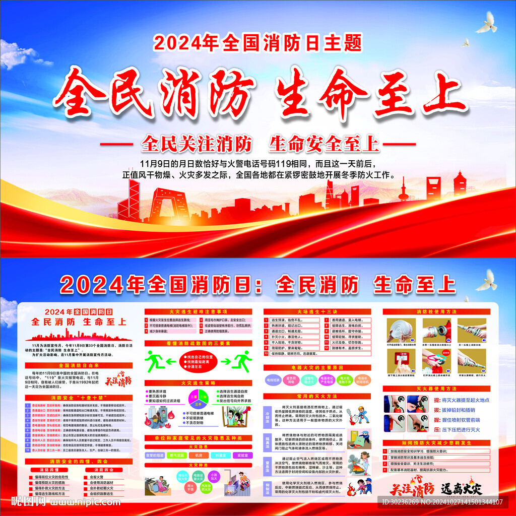 全国消防日消防安全知识宣传栏