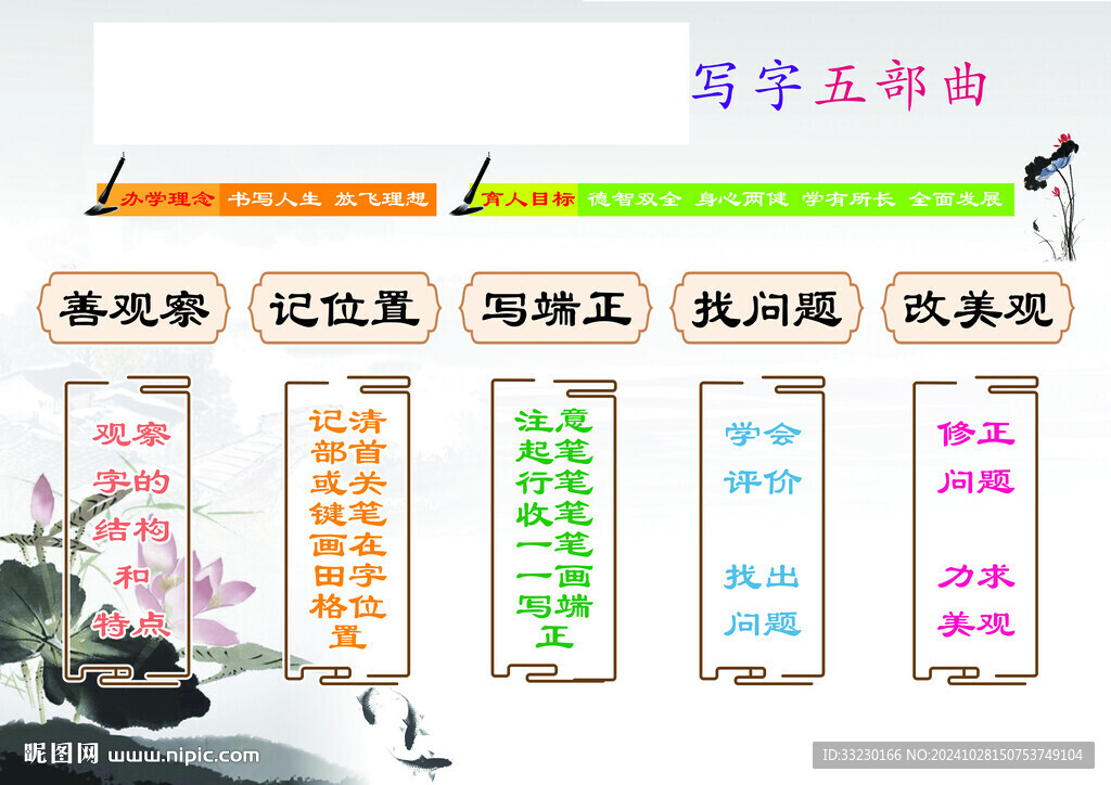 学校课程写字五部曲